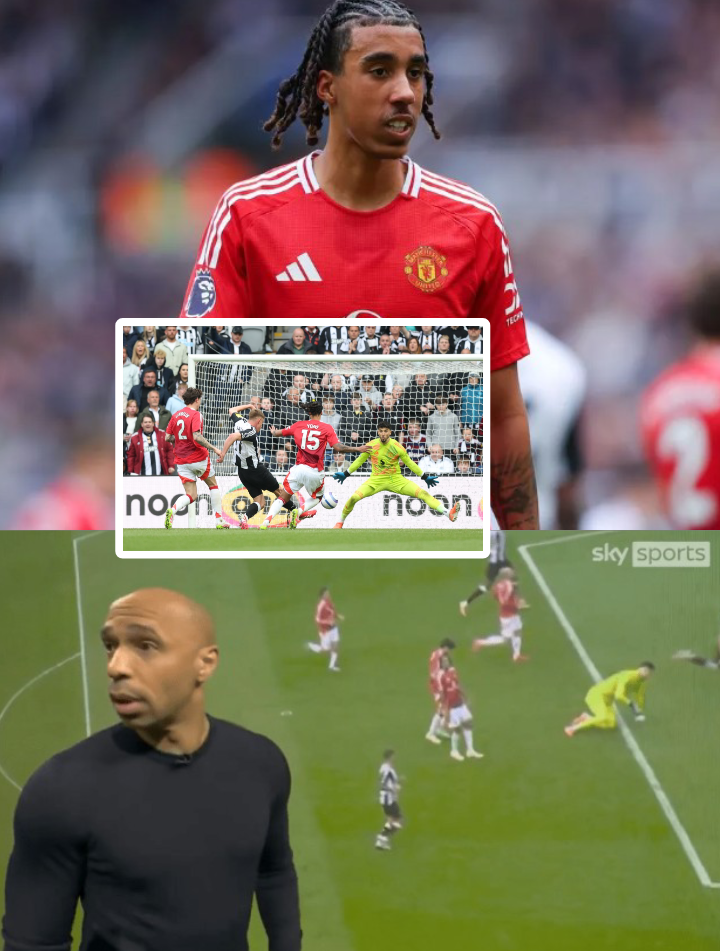 Leny Yoro Responds to Thierry Henry’s Harsh Criticism After Manchester United’s Defeat to Newcastle